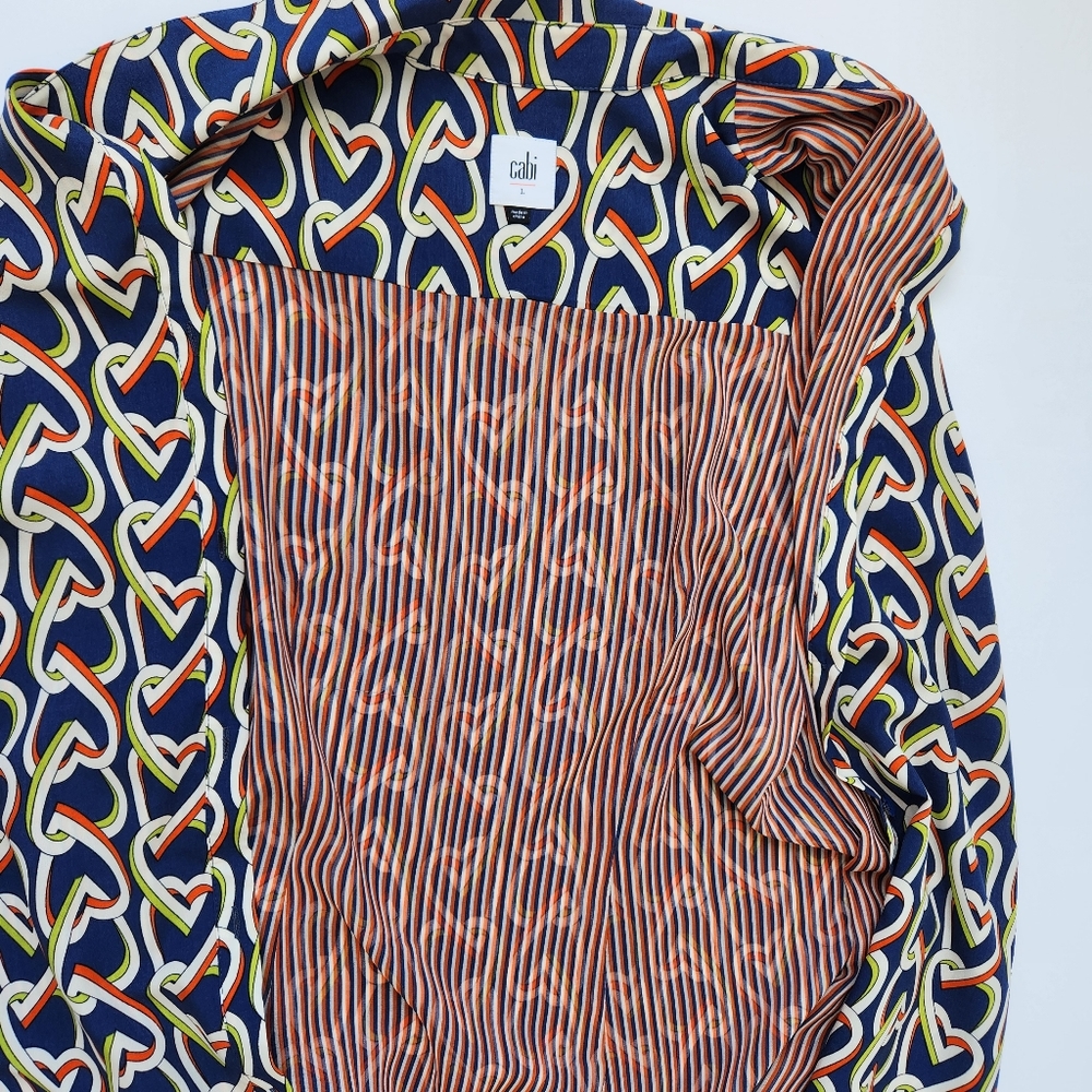 CAbi Amour Shirt Dress Duster Tunic Heart Graphic Sleeveless Button Down Large - Picture 11 of 14
